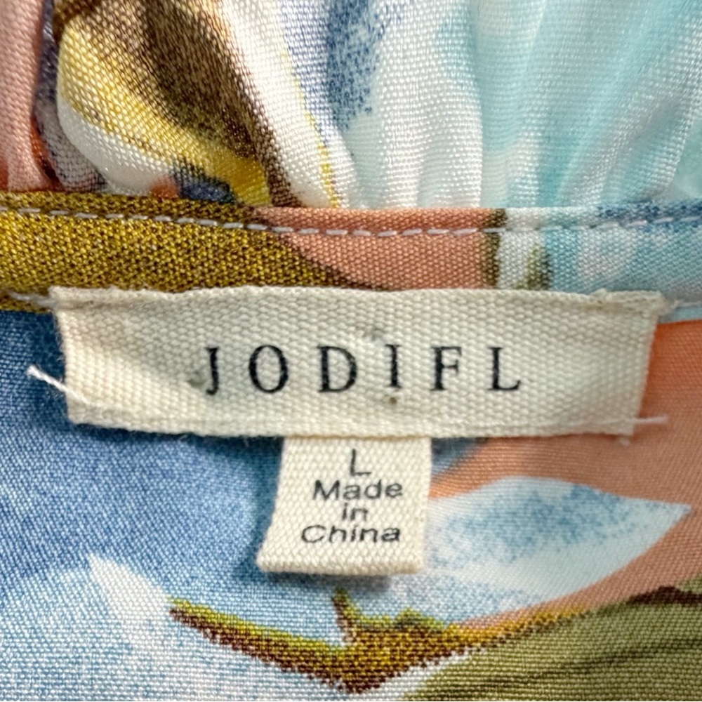 Jodifl Dress Women’s Large Colorful Bright Long Sleeves Boho Poet Feminine Girly - Picture 8 of 10